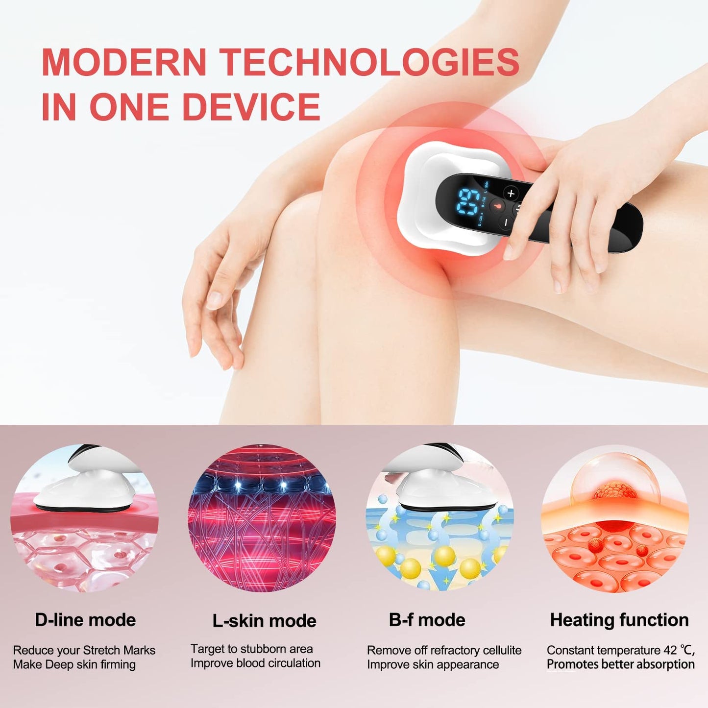 Upgraded Version 4 Massager Heads Cellulite Remover Massager
