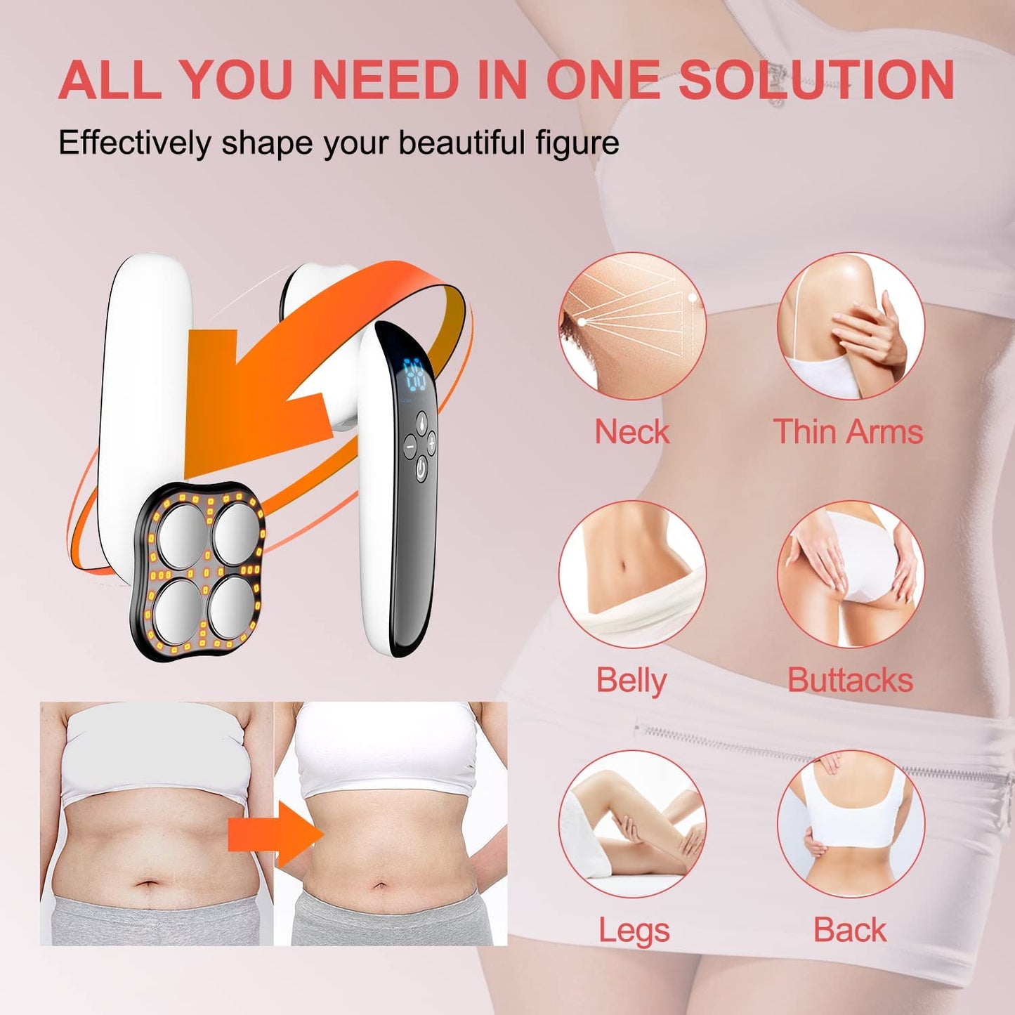 Upgraded Version 4 Massager Heads Cellulite Remover Massager