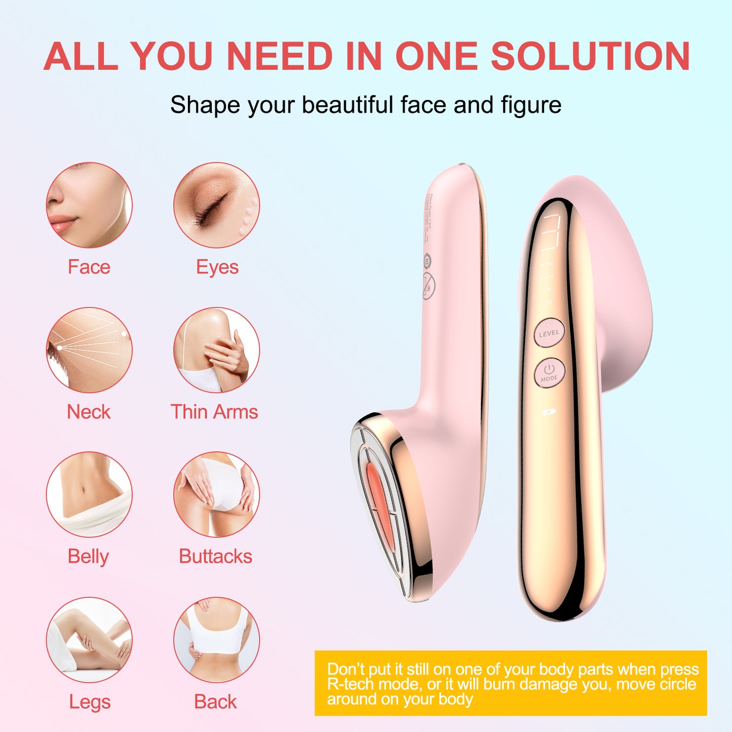 Red Light Therapy Device Face Massager Electric Face Lifting Belly Fat Burner for Women