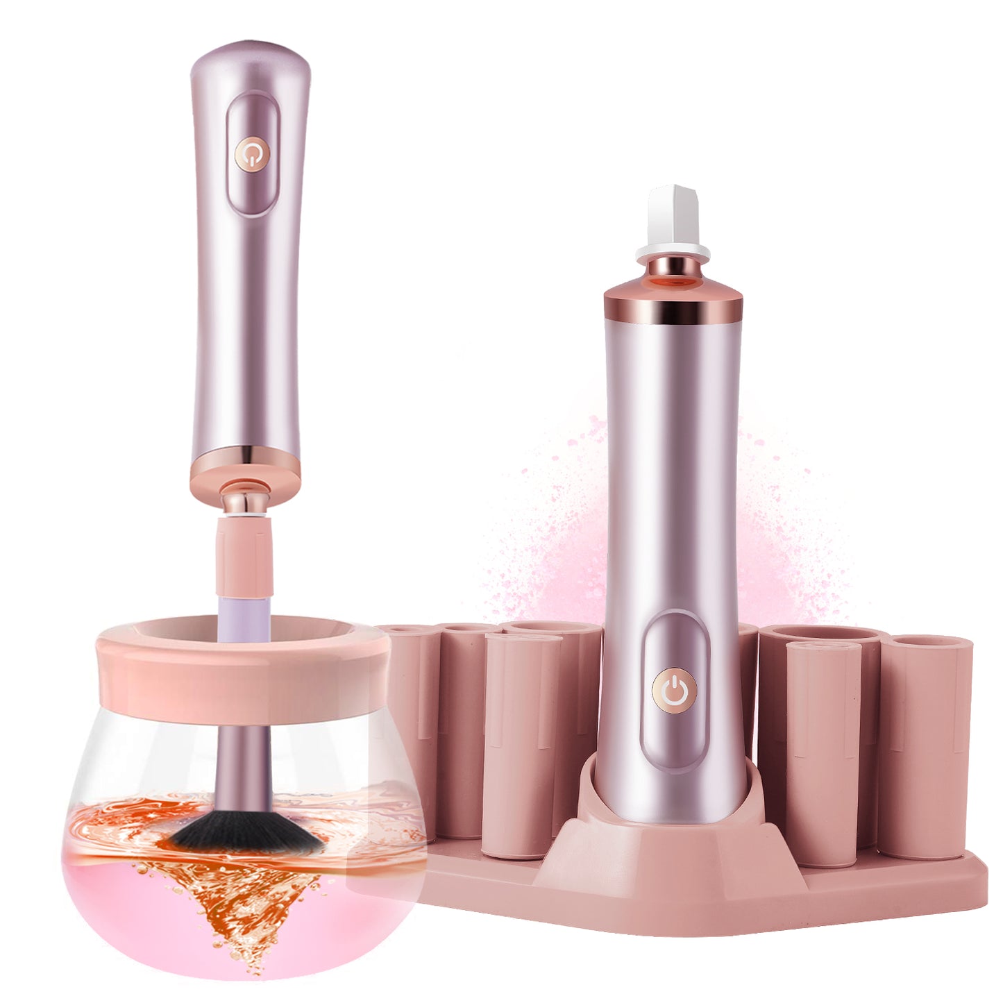 Electric makeup brush cleaner dryer automatic cosmetic brush spinner ink shaker