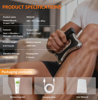 Heated Muscle Scraper Tool –Electric Fascia Knife Massager