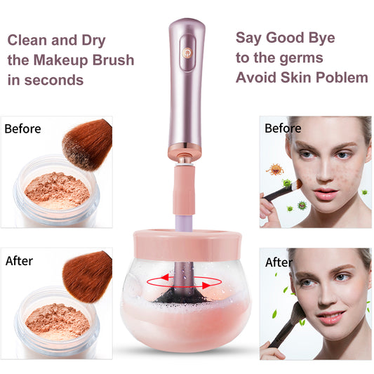 Electric makeup brush cleaner dryer automatic cosmetic brush spinner ink shaker